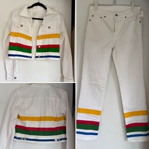 Polo Ralph Lauren white jean jacket and pants sample set